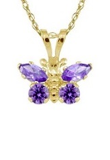 adorable teeny rope chain yellow gold heart February birthstone baby necklace